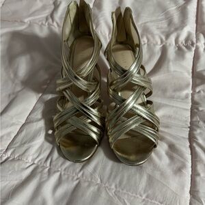 Kelly & Katie Gold Strappy Heels